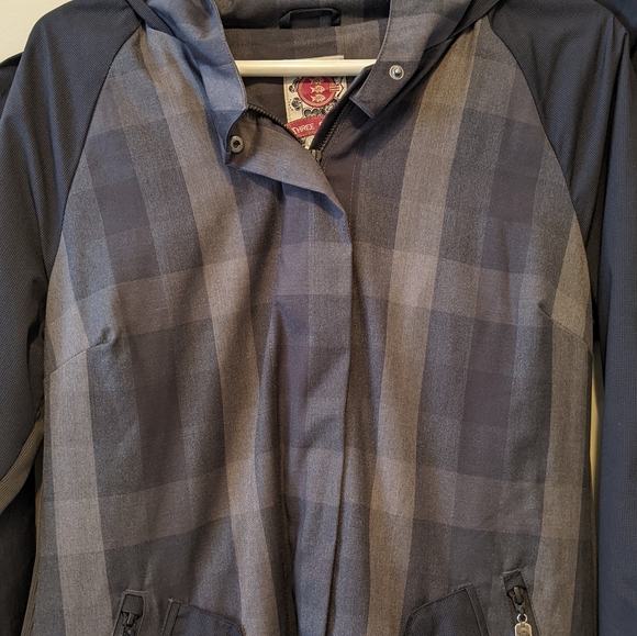 Three Stones Plaid Zip up Utility/Rain Jacket - Picture 2 of 9
